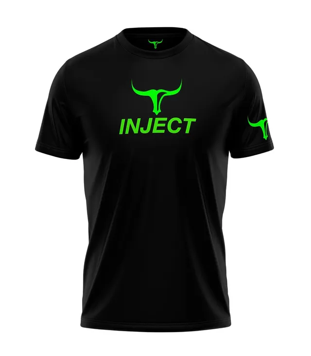 Inject Nutrition T-Shirt maglietta 100% cotone nero stampa Torus 155 g/m²