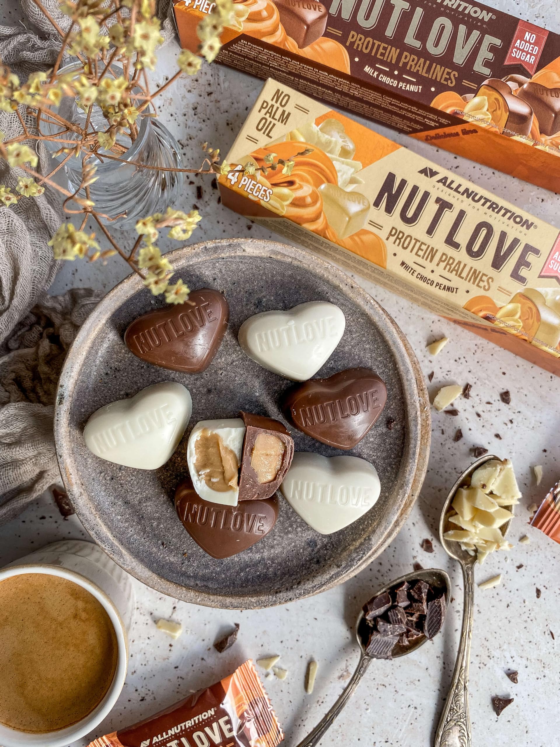 AllNutrition Nutlove praline white choco peanut proteine 48g