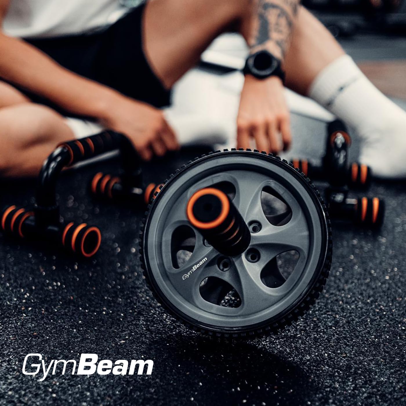 GymBeam Ab Wheel Ruota Addominali Doppia Ruota Stabile