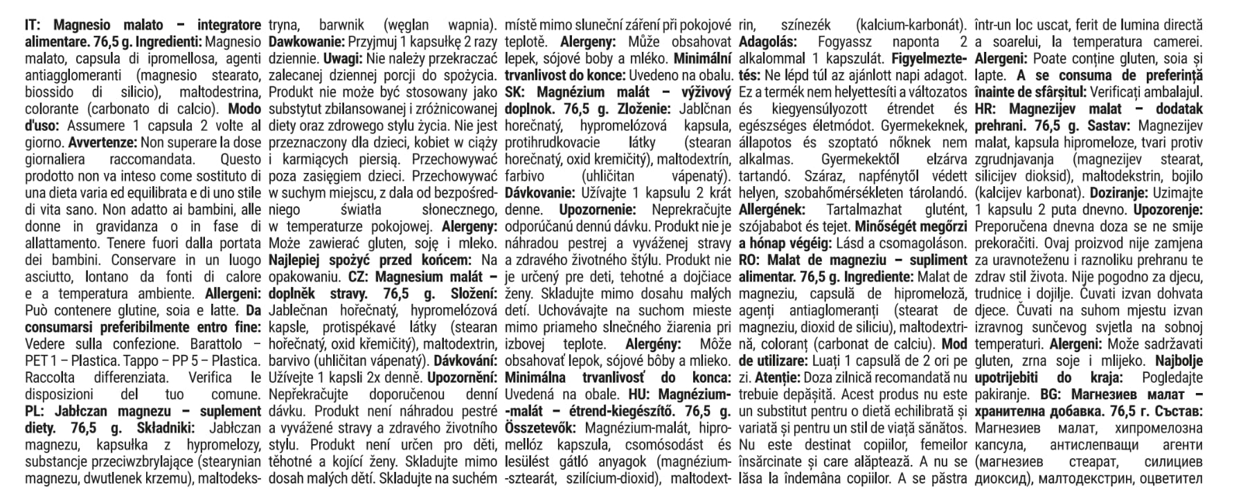 GymBeam Minerali Magnesio Malato integratore 90 capsule vegane stanchezza