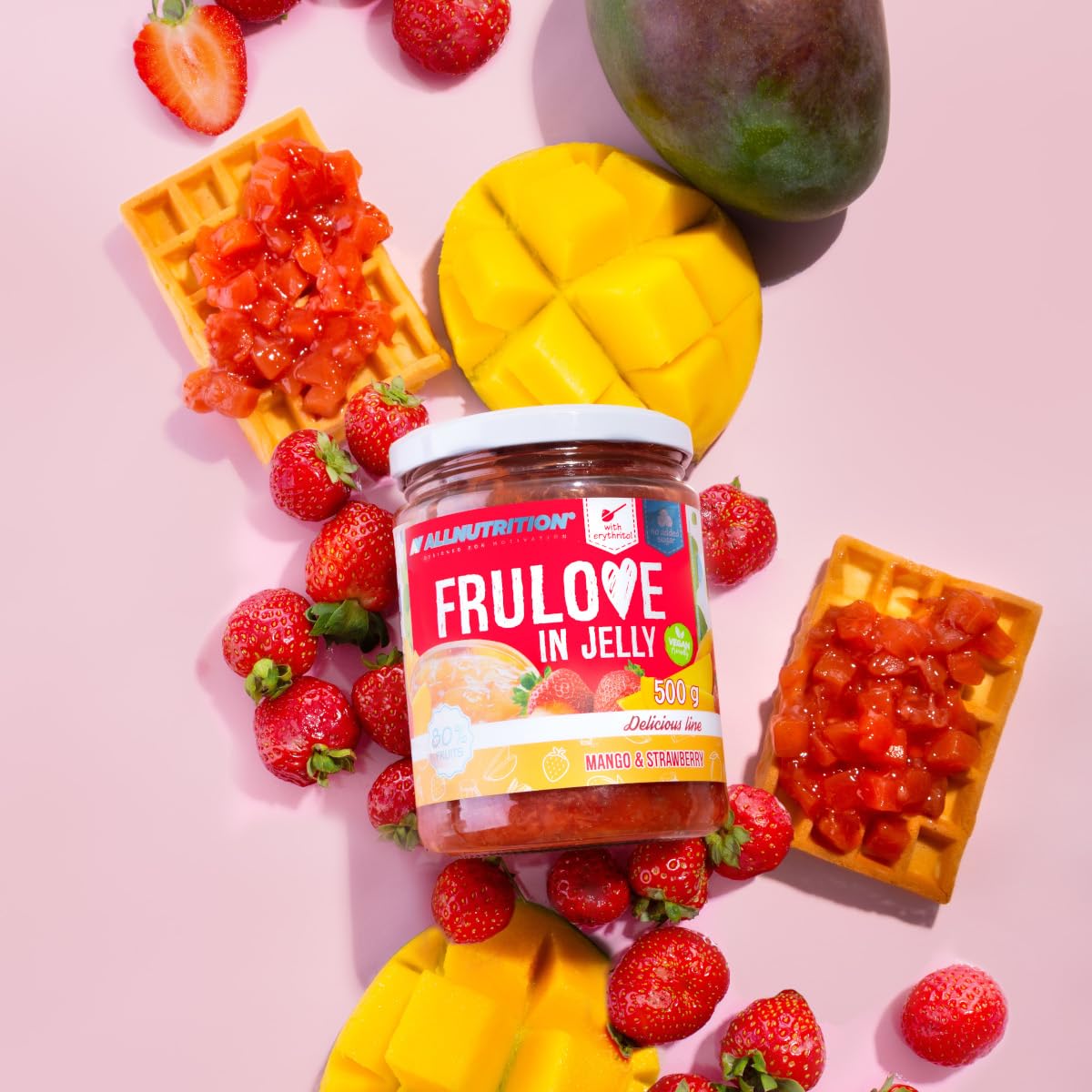 AllNutrition Frulove gelatina mango fragola senza zucchero 500g