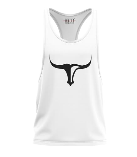 Inject Canotte Tank Top Bianco Torus Nero Unisex Palestra