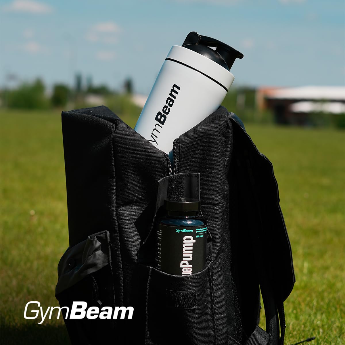 GymBeam Steel Shaker Proteine 750 ml Bianco Acciaio