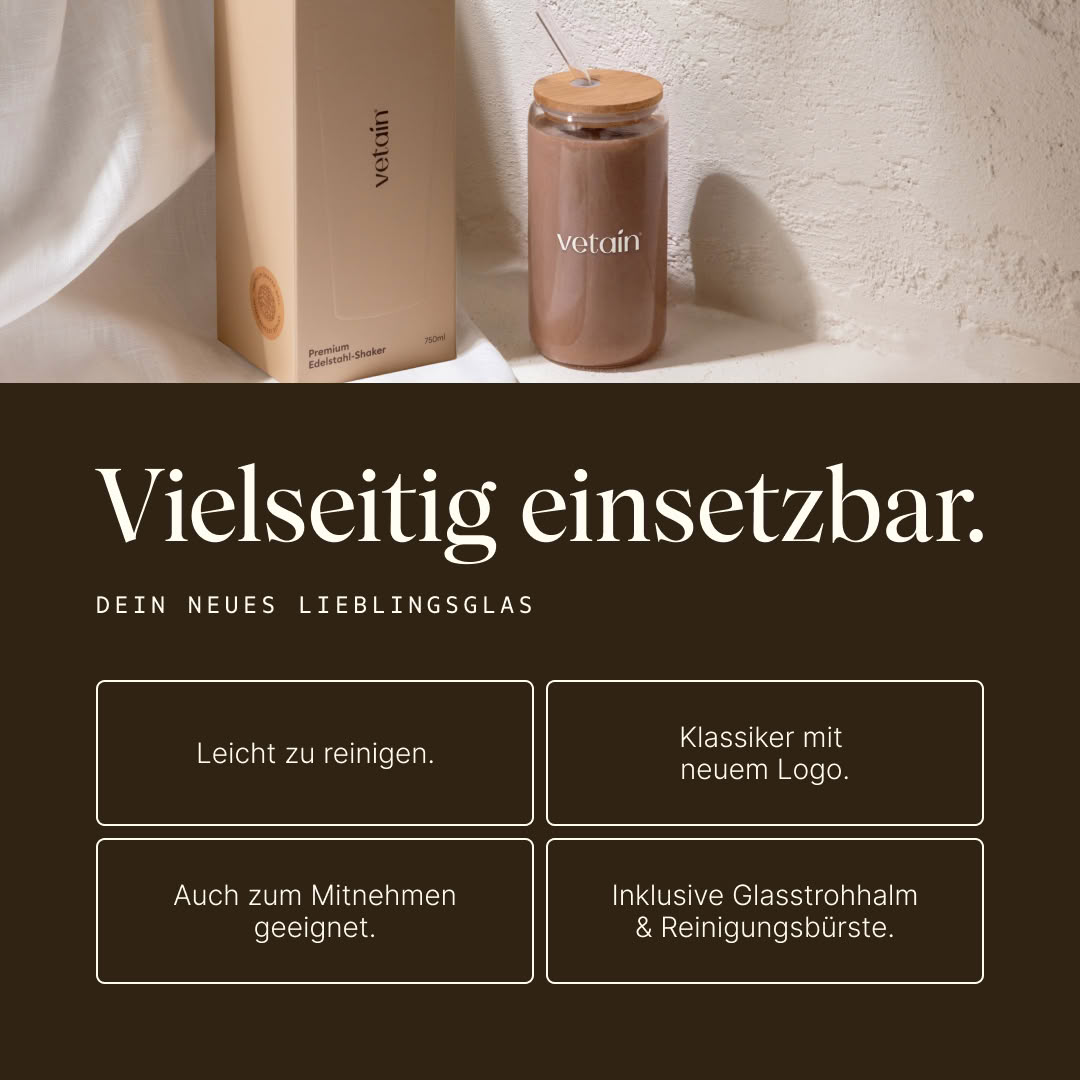 Vetain Zubehör bicchiere vetro con cannuccia logo