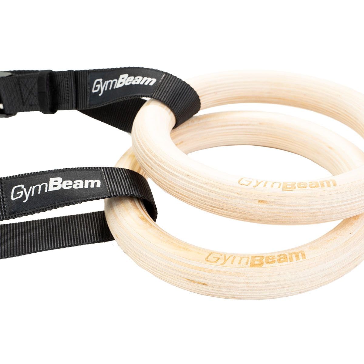 GymBeam Anelli Ginnastica Legno 24cm Cinghie Corpo Libero 200kg