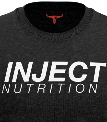 INJECT NUTRITION Felpe Girocollo Nera Cotone 290 g/m2 Logo