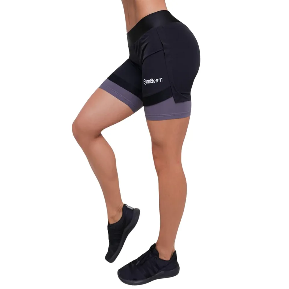 GymBeam 2in1 Pantaloncini Donna Shorts Nero Grigio corti
