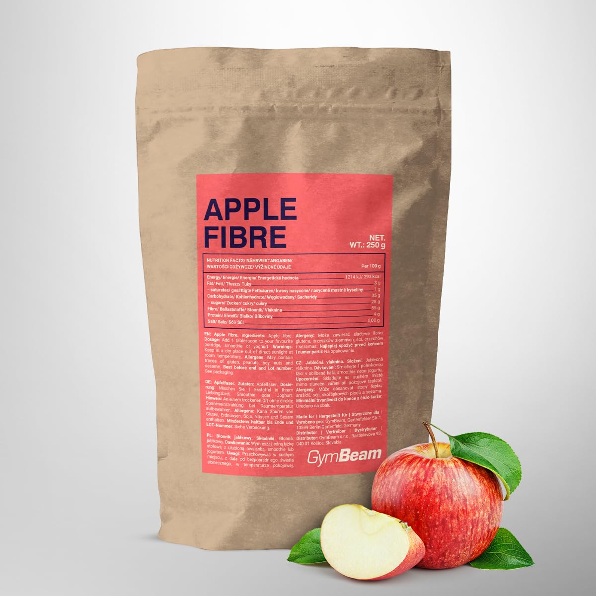 GymBeam Fibra di Mela in Polvere 250g Solubile