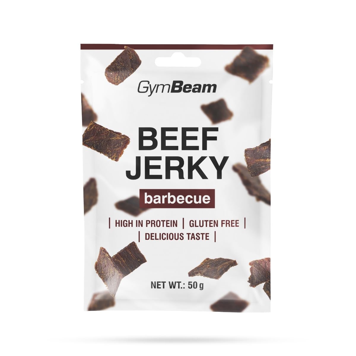 GymBeam Beef Jerky carne secca barbecue 50 g 64% proteine