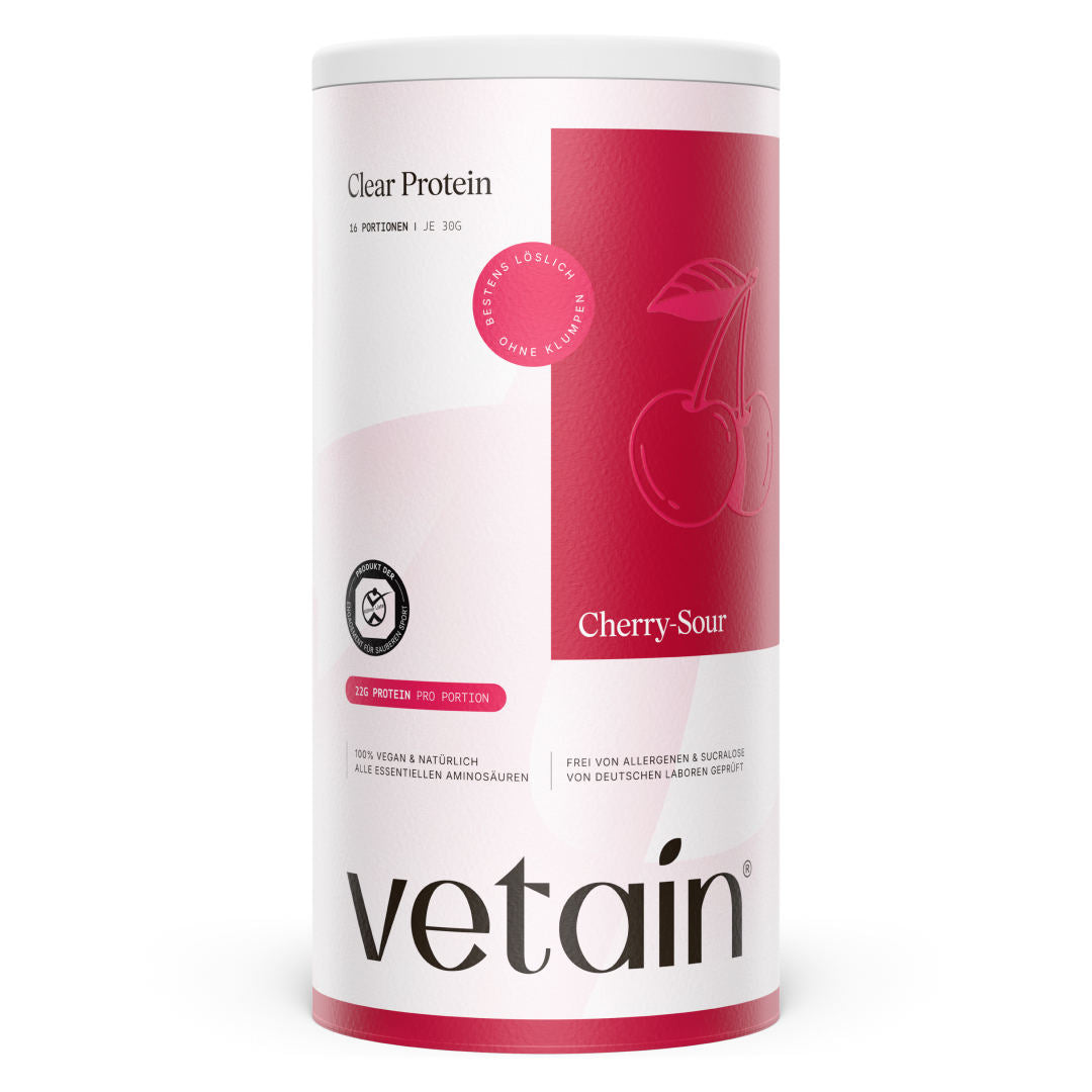 Vetain Clear Protein ciliegia vegana 480g Cherry Sour rinfrescante