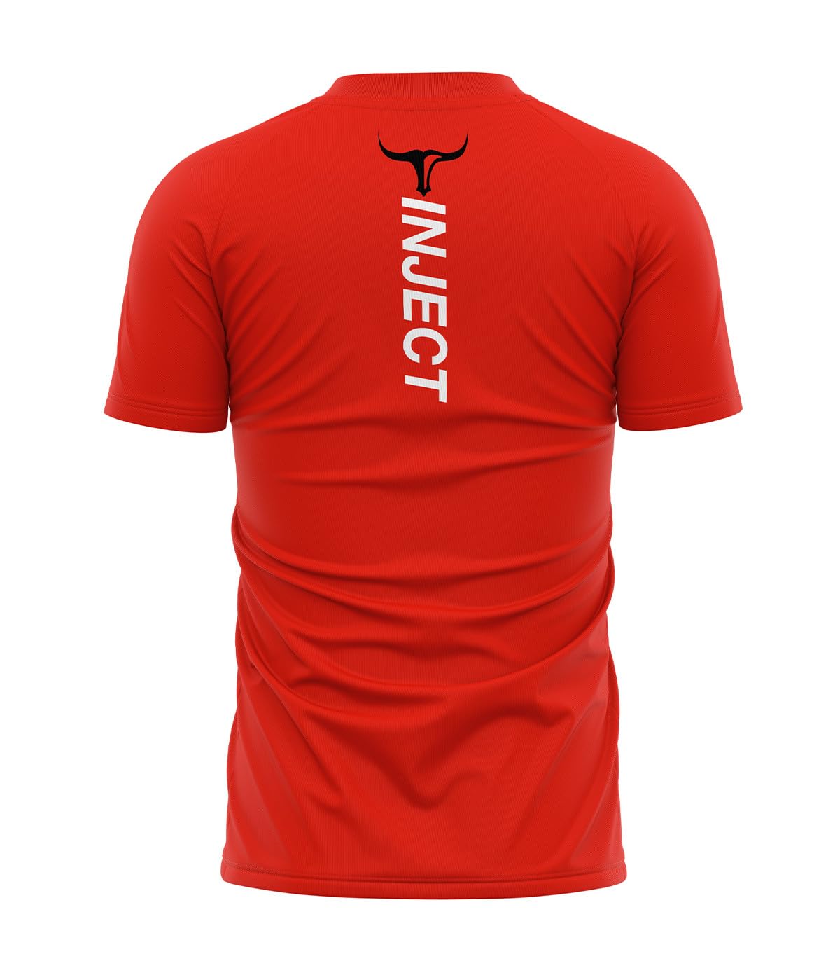 Inject Nutrition T-Shirt Raglan Maglietta Rossa Poliestere Palestra