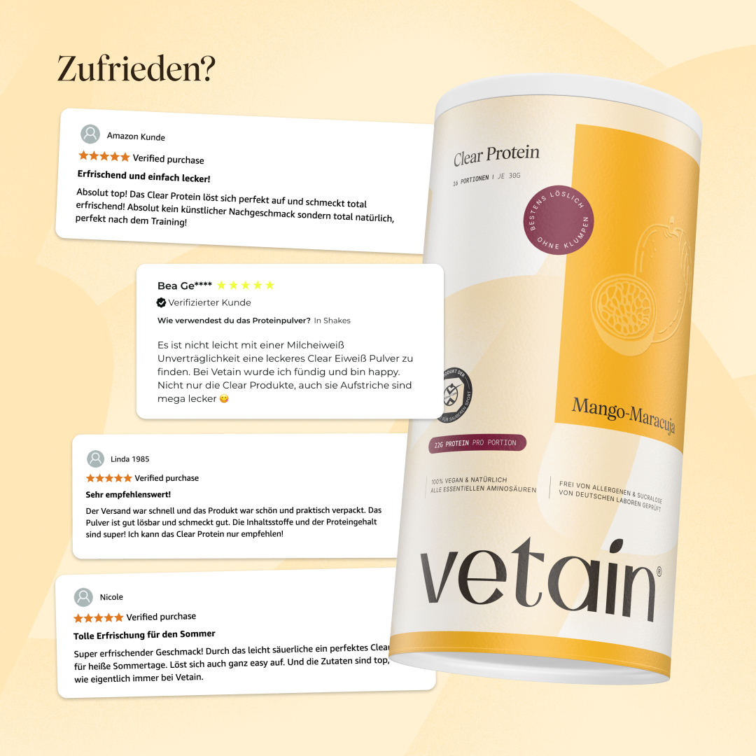 Vetain Clear Protein Mango Passion Fruit proteine 480g vegane