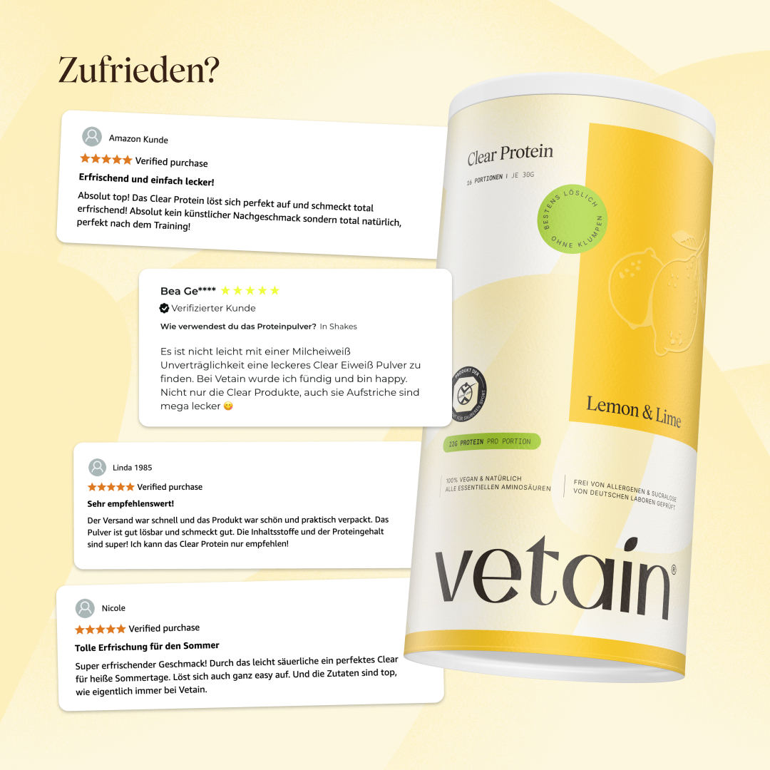 Vetain Clear Protein Proteine in Polvere Limone Lime 480g Vegane