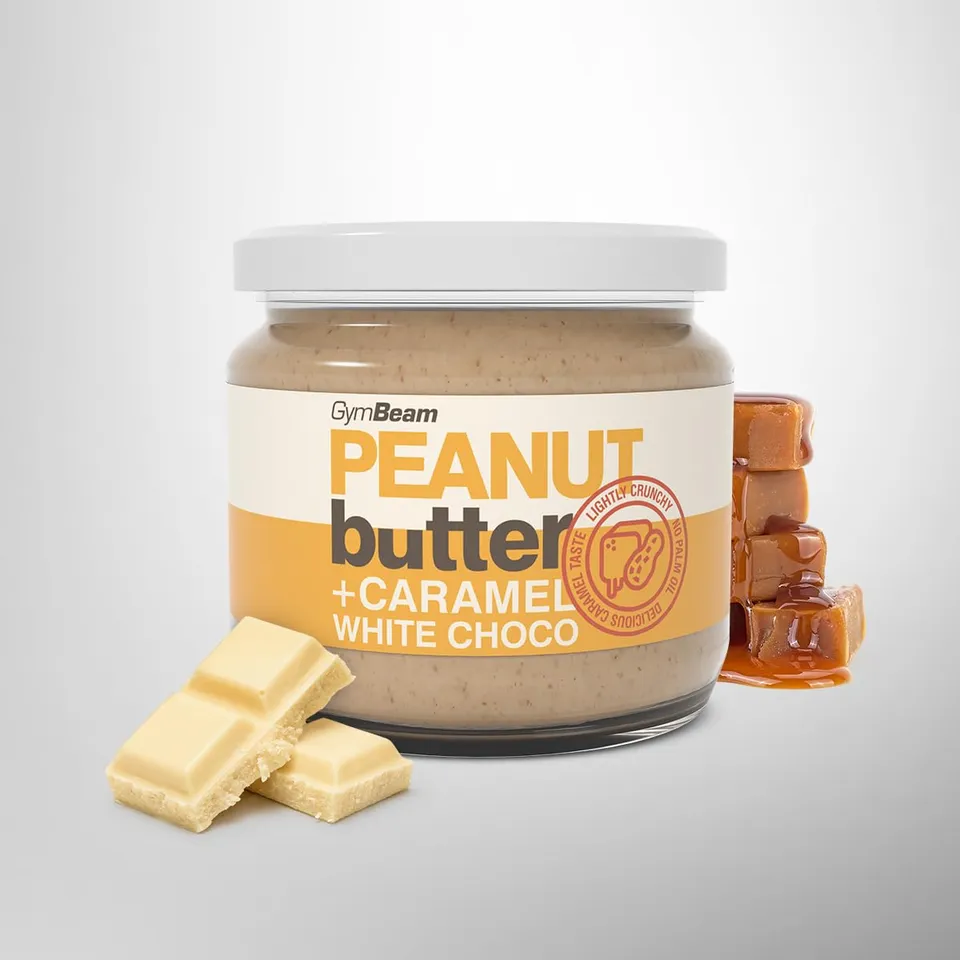 GymBeam Burro di Arachidi Cioccolato Bianco Caramello Crema