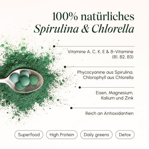 Vetain Spirulina e Chlorella Bio integratore 500 compresse vegane