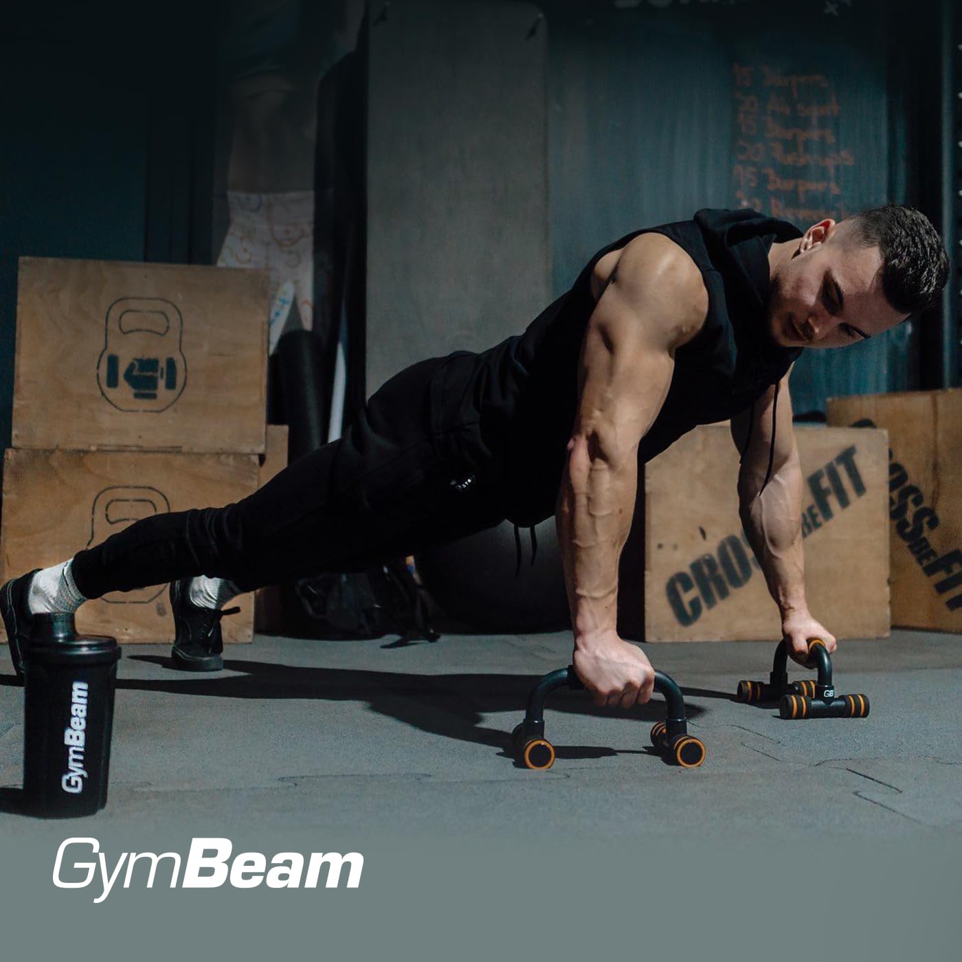 GymBeam Supporti Push-Up maniglie flessioni nero antiscivolo