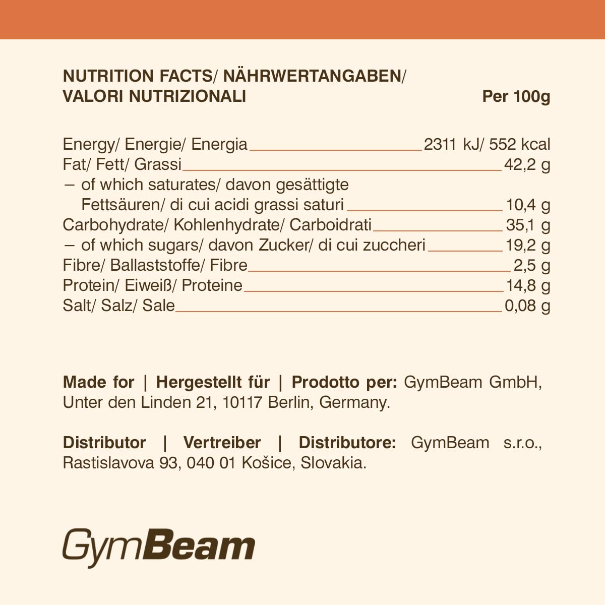 GymBeam Burro Anacardi Cinnamon Rolls 340g Cremoso
