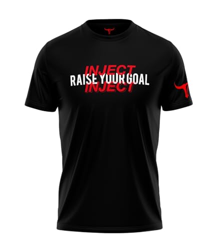 Inject Nutrition T-Shirt Raise Your Goal maglietta cotone nero 155 g/m²