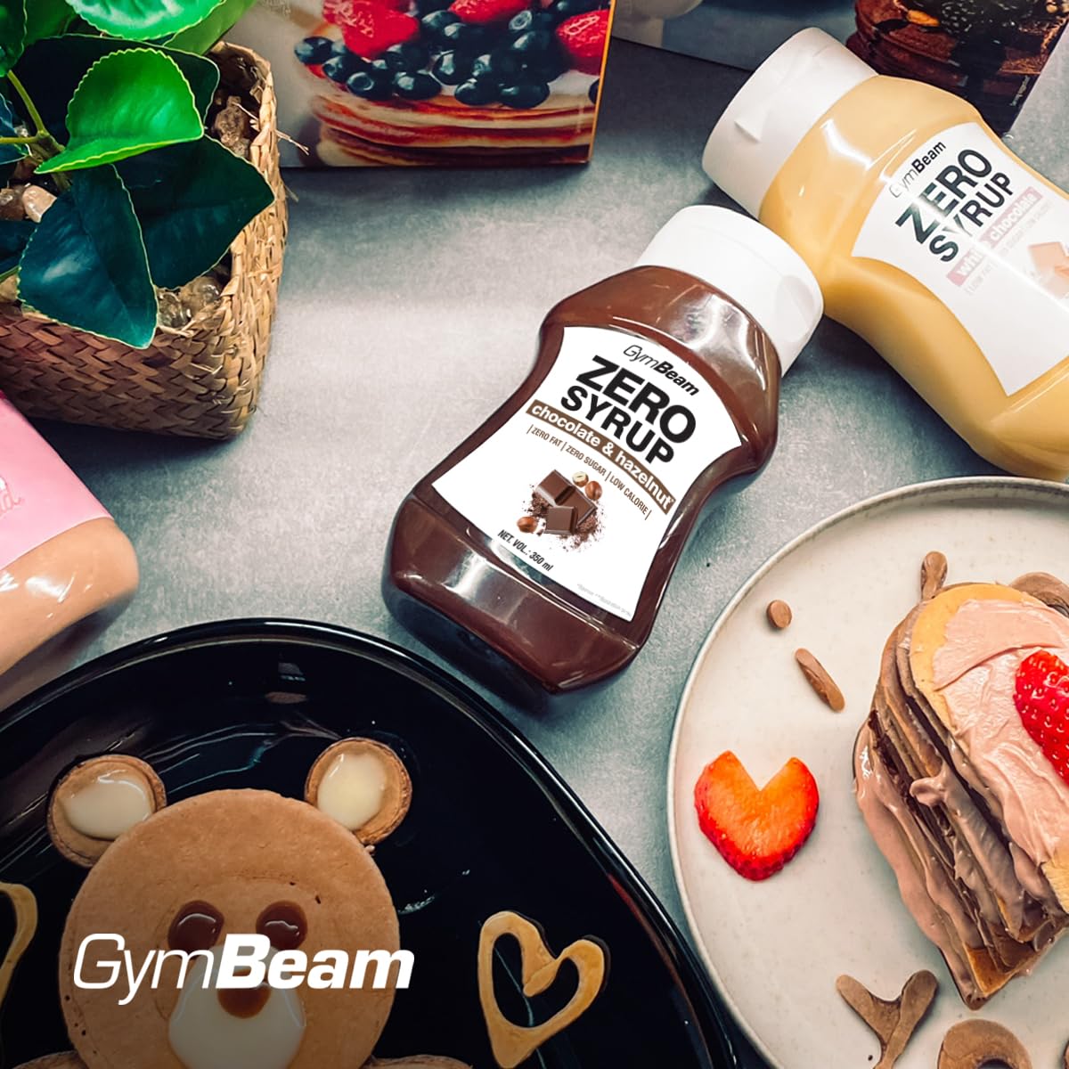 GymBeam Alimentazione Sciroppo ZERO 350 ml Cioccolato Nocciola