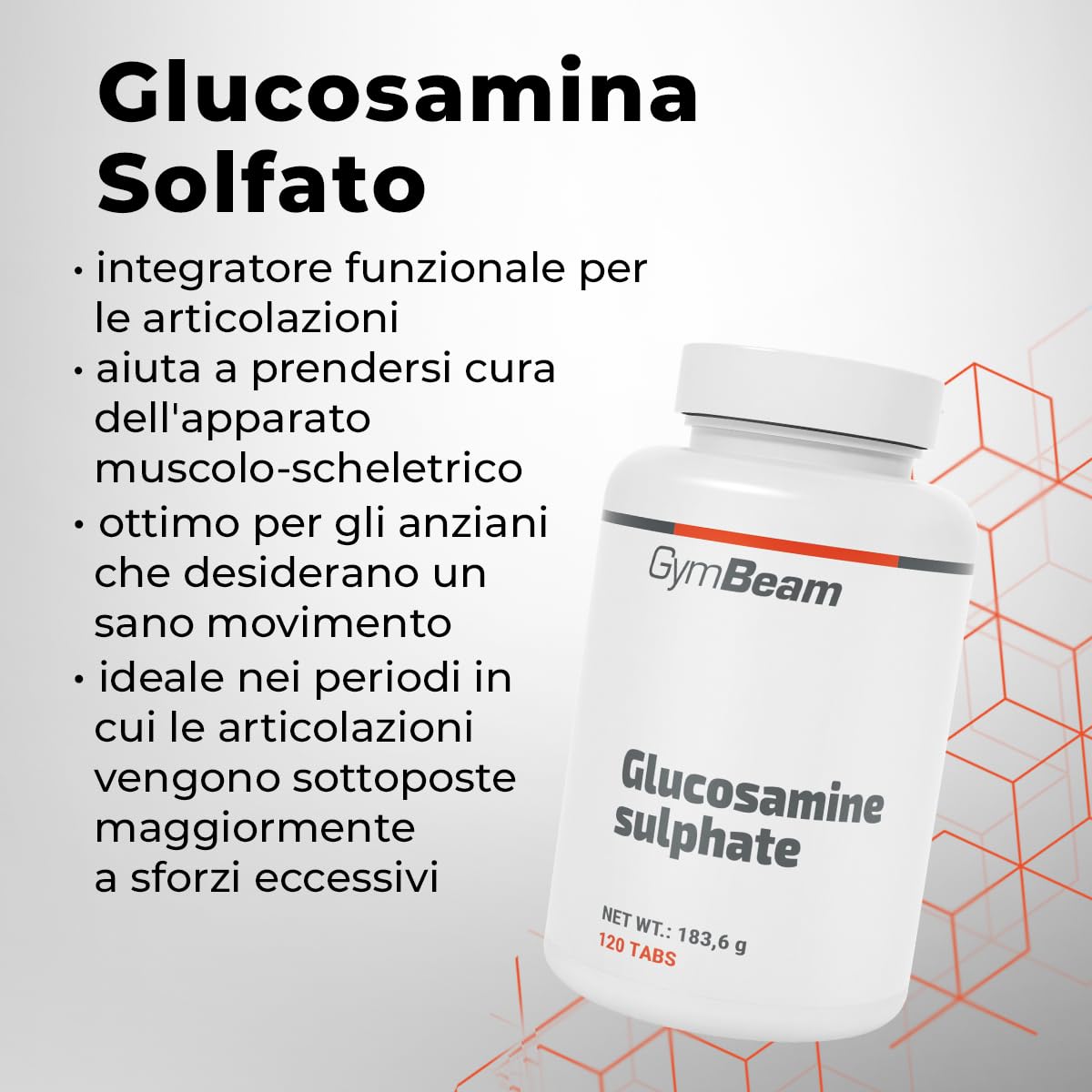 GymBeam Glucosamina Solfato MSM Condroitina Compresse 120 cpr