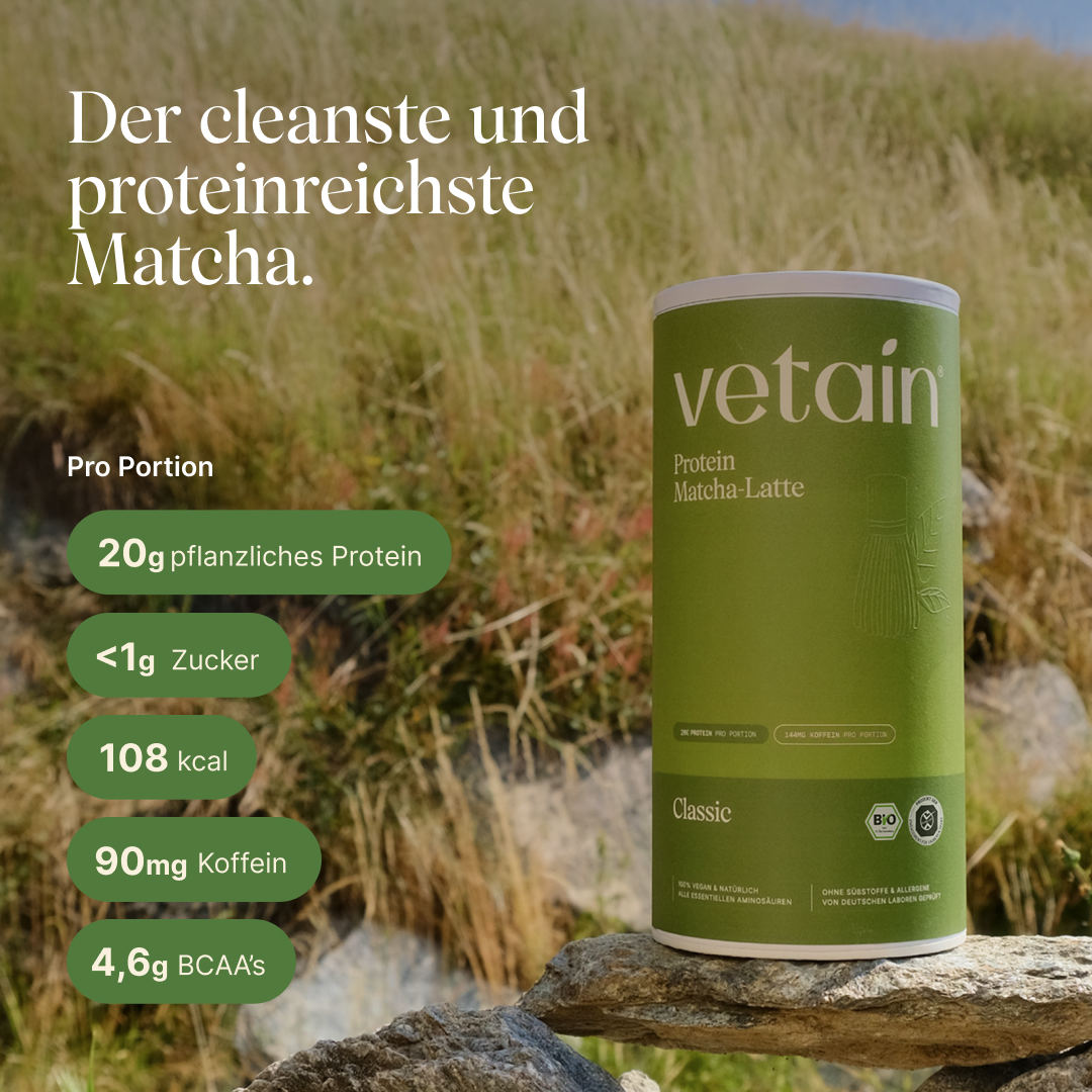 Vetain Veganes Proteinpulver Matcha Latte proteine vegane 540g bio