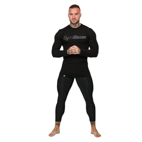 GymBeam Leggings a Compressione Uomo Collant Nero compressivi