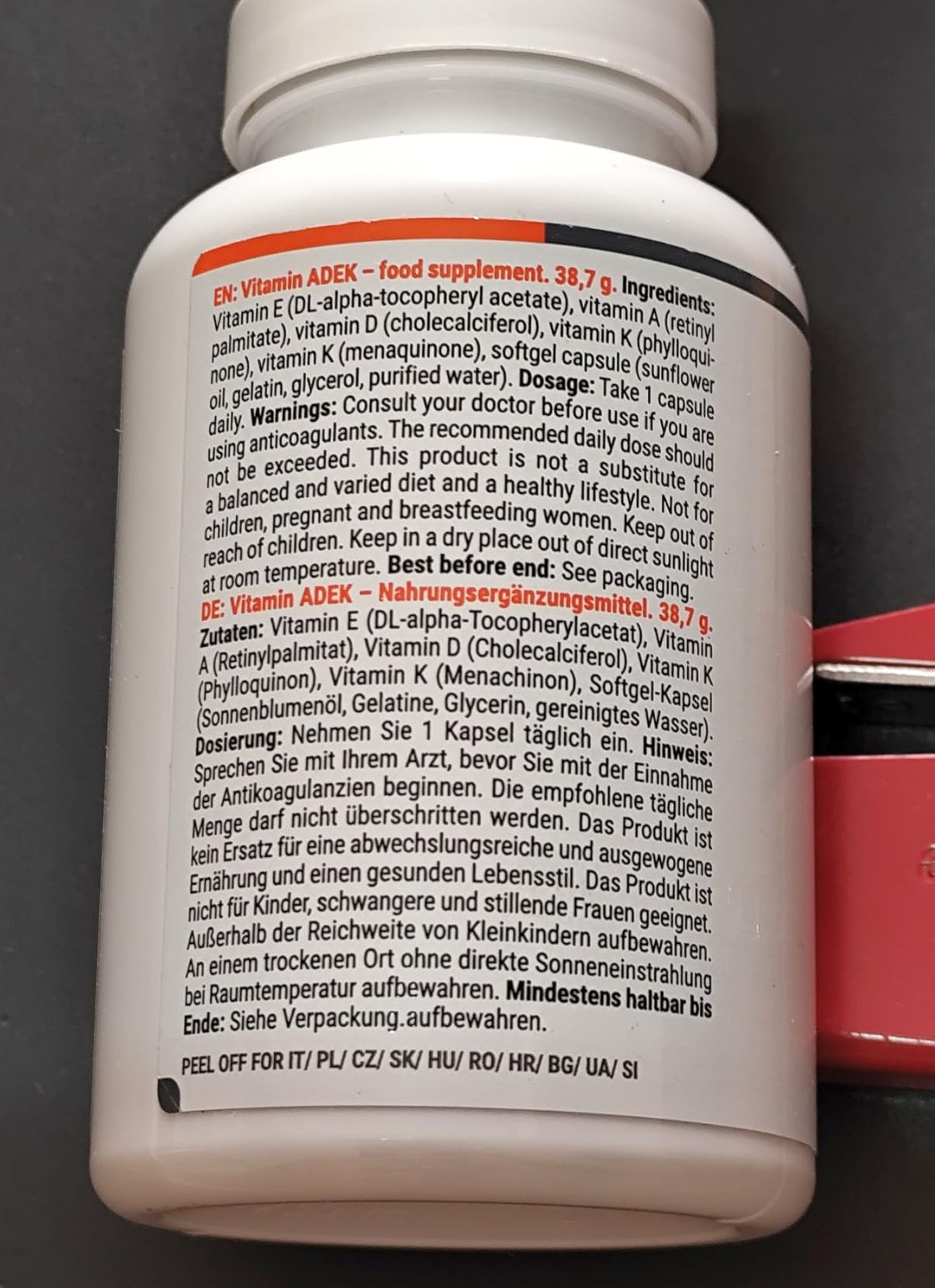 GymBeam Vitamine ADEK 90 Capsule Liposolubili A D E K