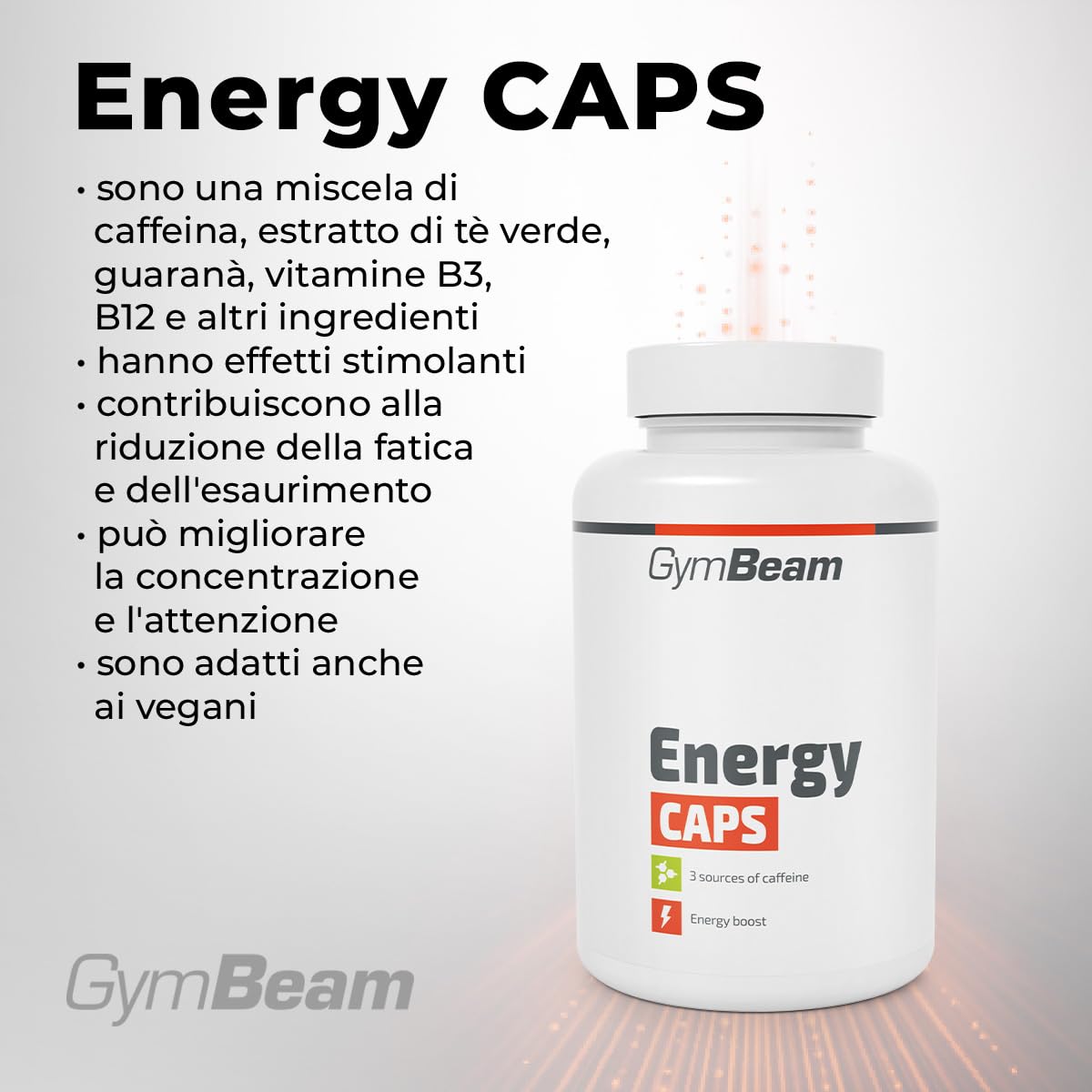 GymBeam Energy CAPS Capsule Caffeina Guaranà 60 Capsule