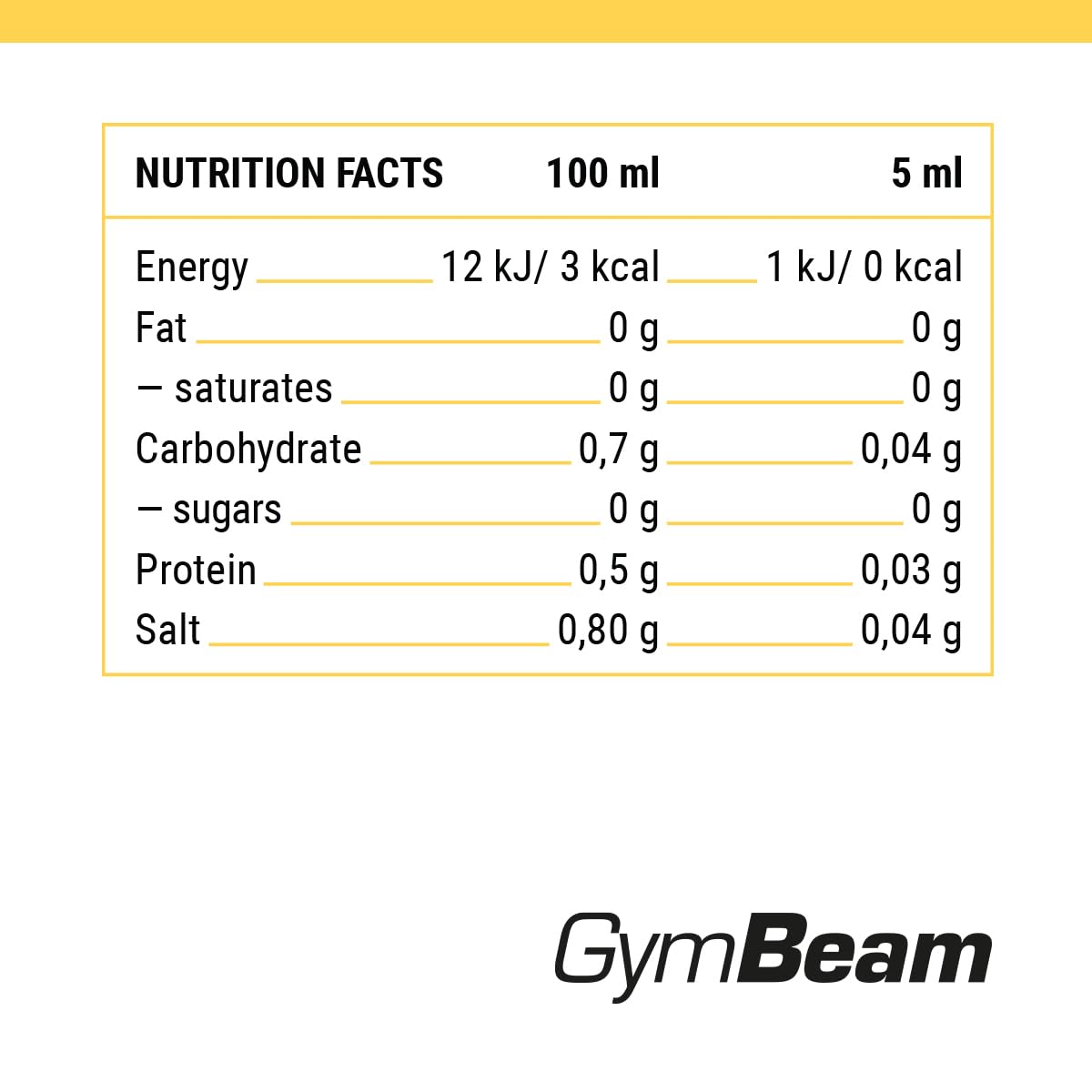 GymBeam Sciroppo ZERO vaniglia 350 ml senza zuccheri