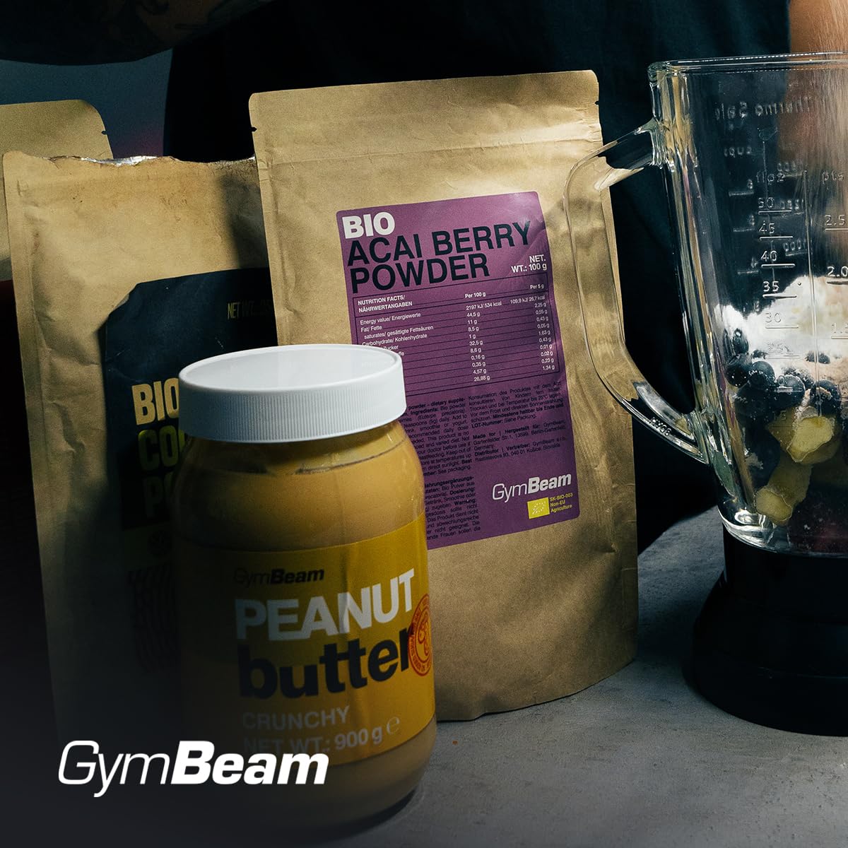 GymBeam Acai BIO Polvere Superfood 100 g Omega Fibre Vegana