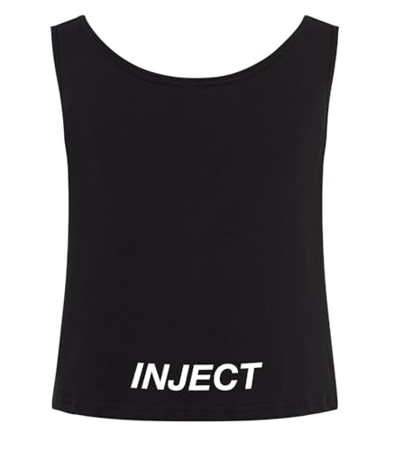INJECT NUTRITION Ibiza Tank Top Oversize canotta nera donna cotone