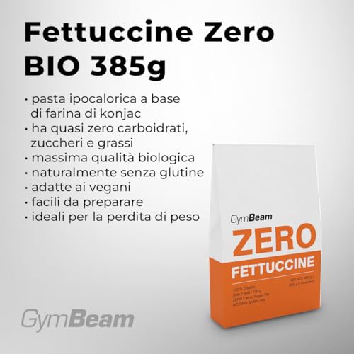 GymBeam Fettuccine Zero BIO 385 g pasta konjac senza glutine