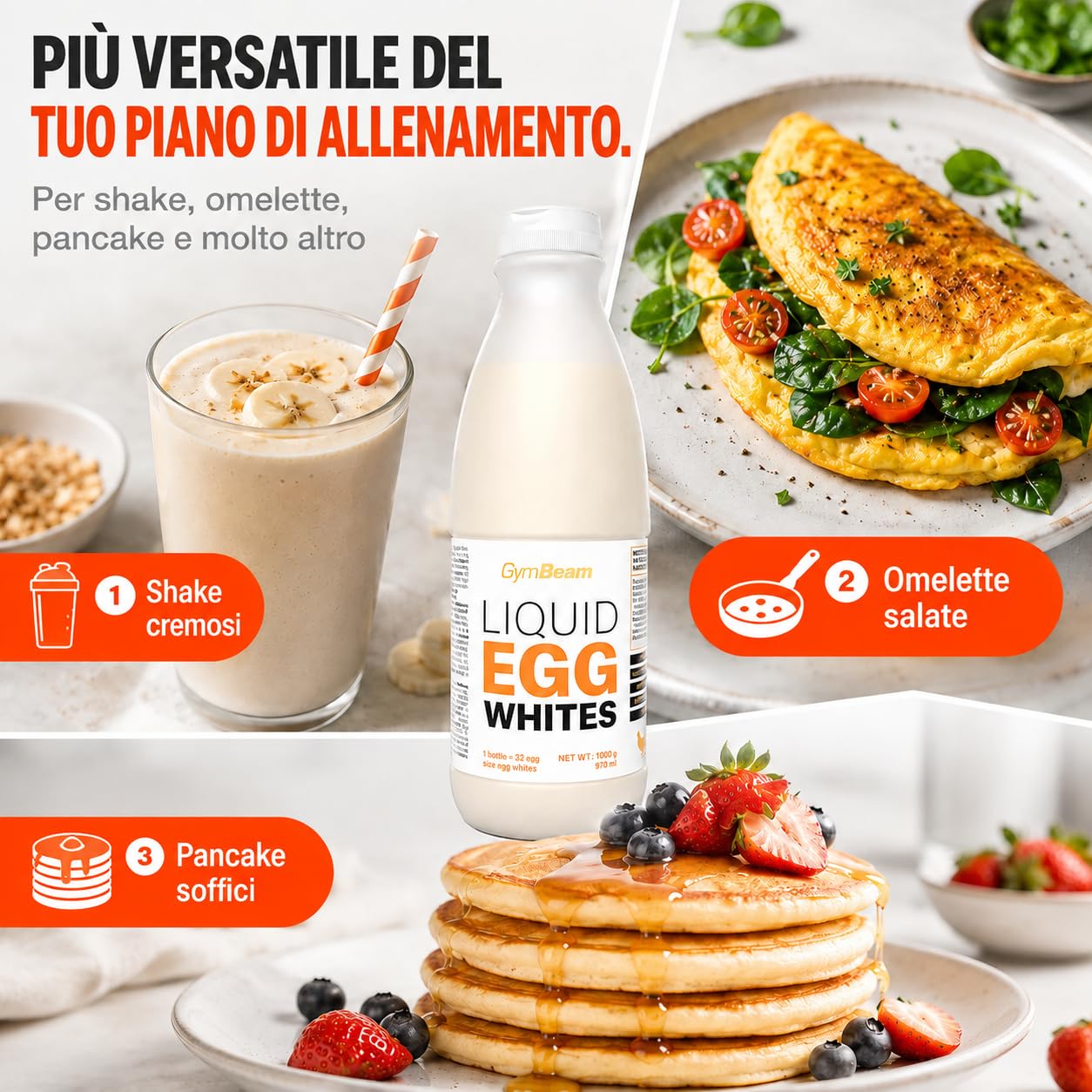 GymBeam Albumi Liquidi 1000g Proteine Uovo Pastorizzati