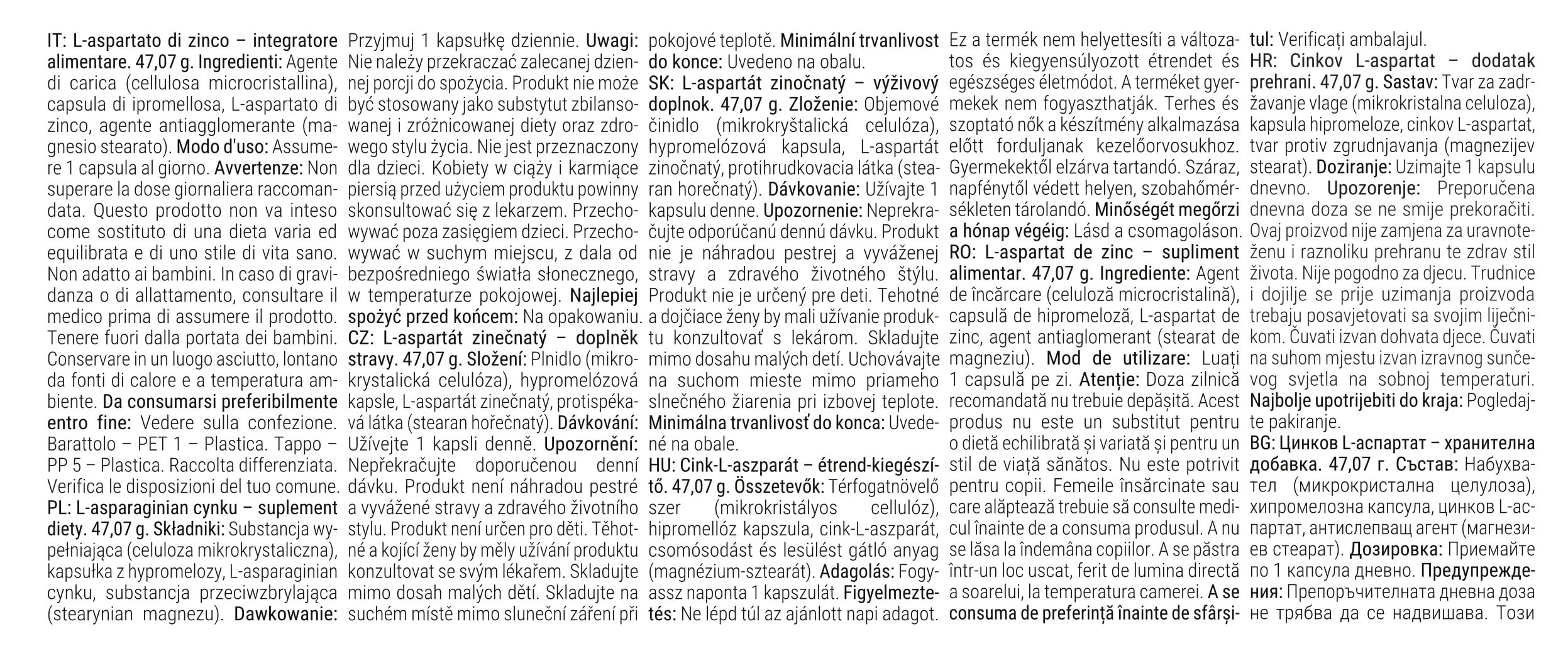 GymBeam Minerali Zinco L-Aspartato capsule 90 pz immunita