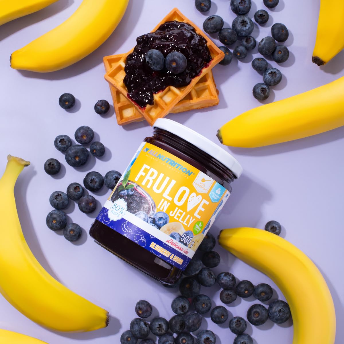 AllNutrition Frulove Marmellata Mirtillo Banana 500 g Senza Zucchero