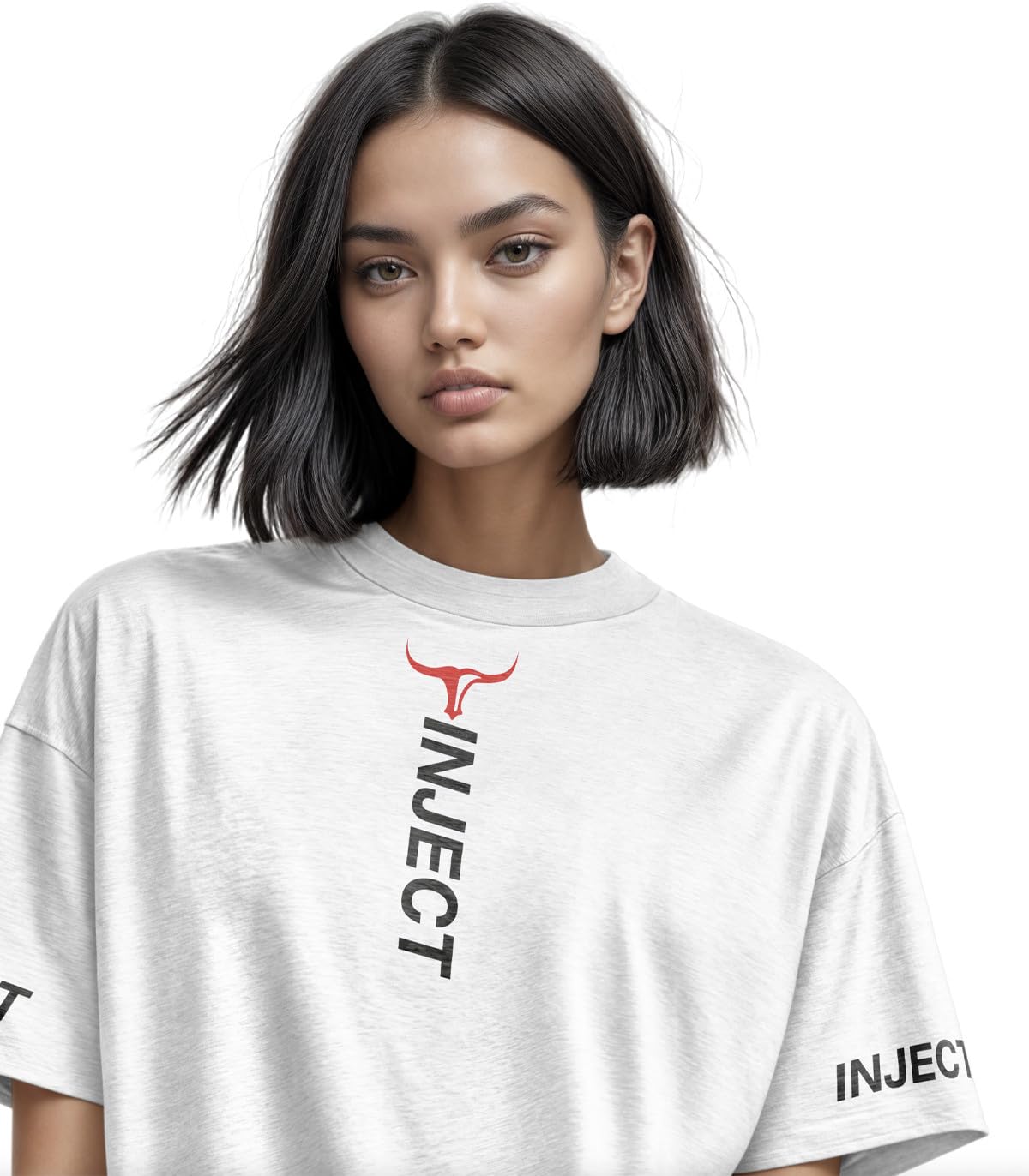 INJECT Drop T-Shirt Oversize Cotone Nero Unisex