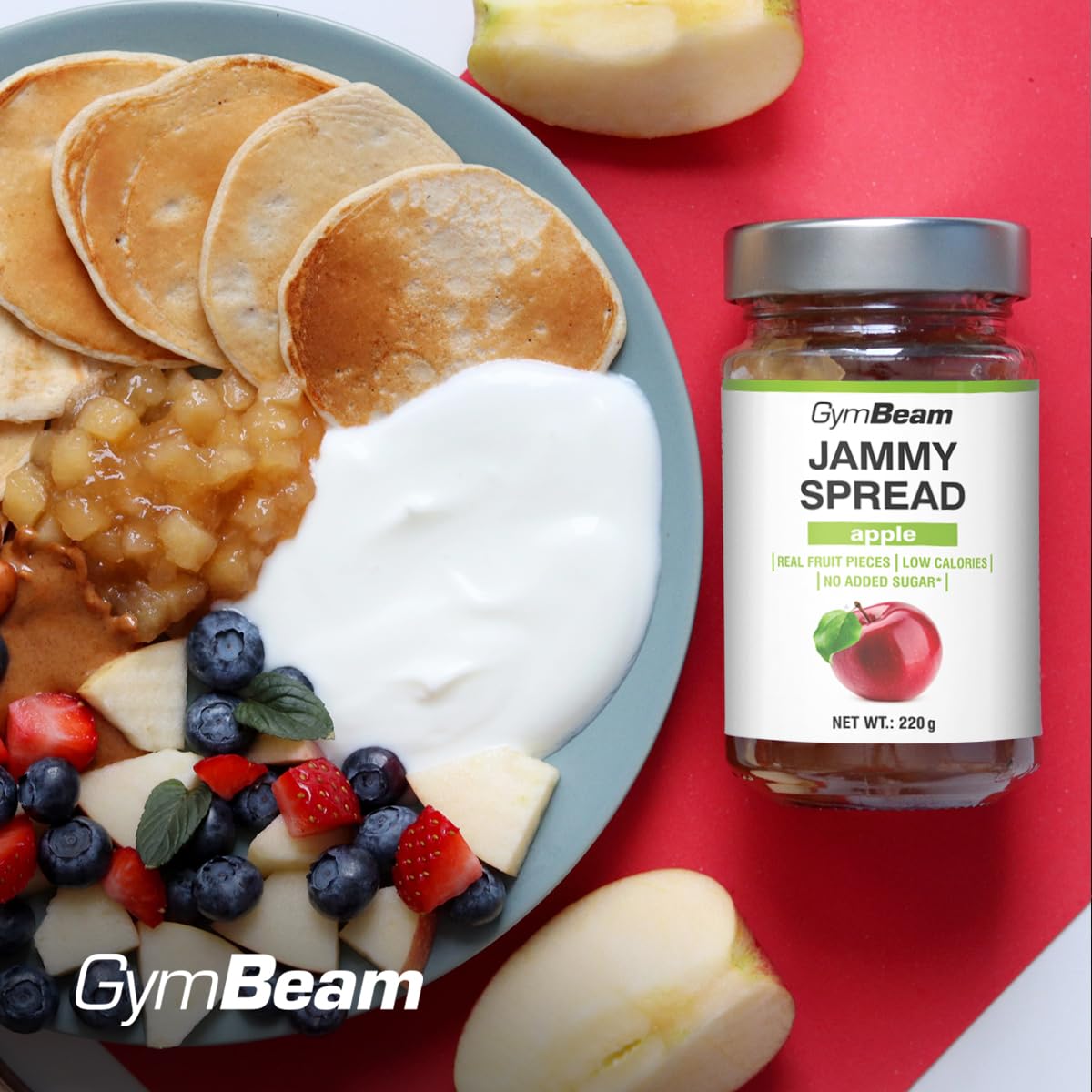 GymBeam Jammy Spread marmellata senza zucchero 220 g mela