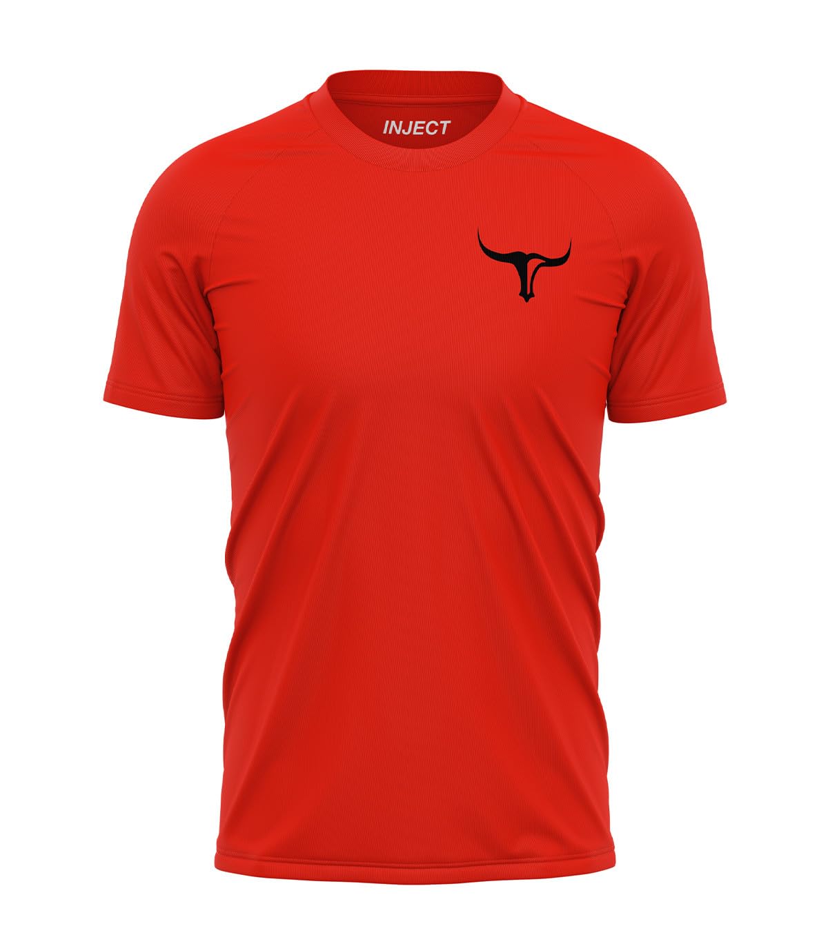 Inject Nutrition T-Shirt Raglan Maglietta Rossa Poliestere Palestra