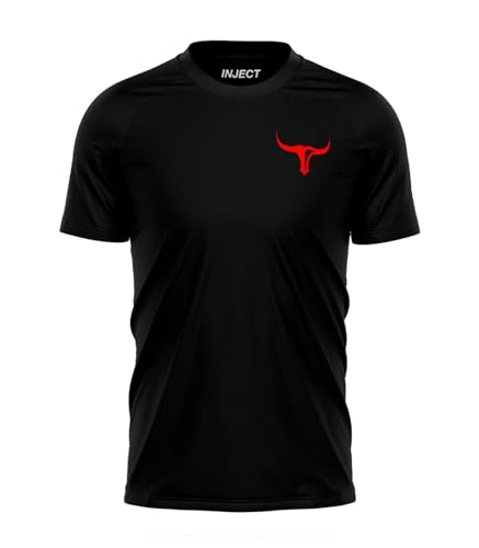 Inject Nutrition T-Shirt da Allenamento Maglietta Nera Poliestere