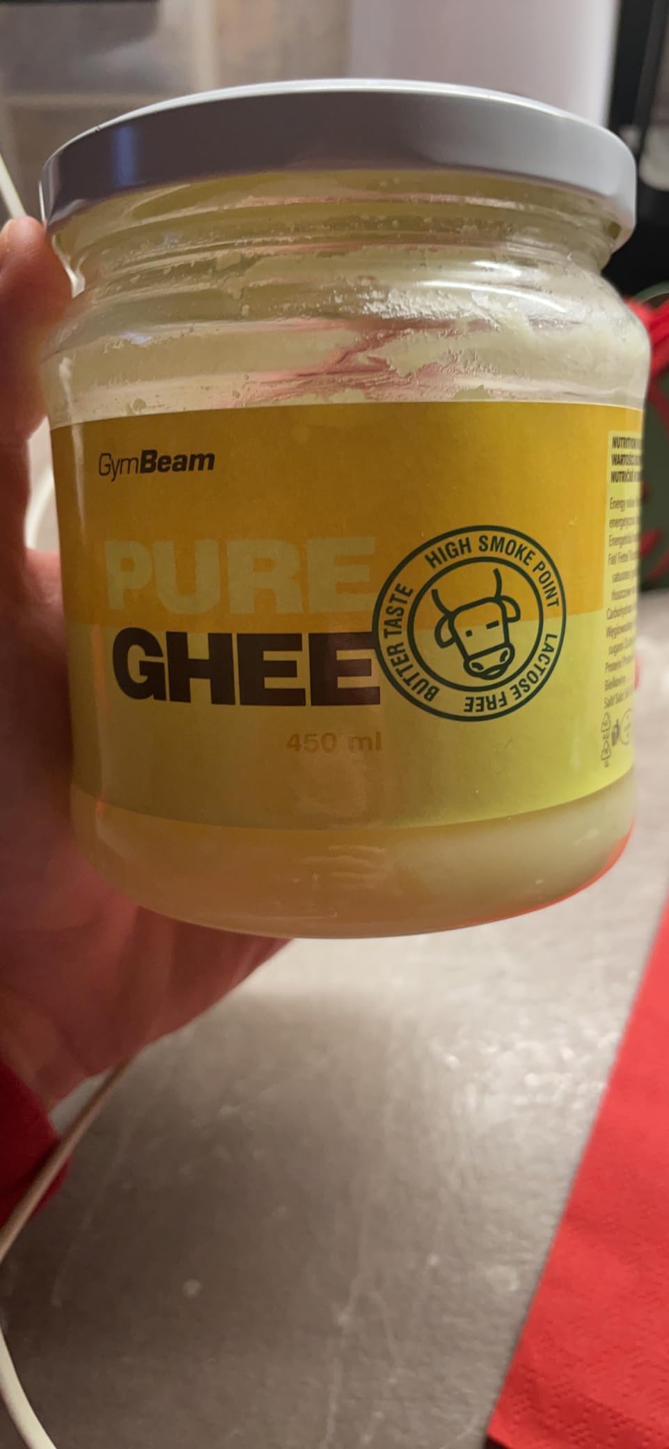 GymBeam Ghee Puro 450g Burro Chiarificato Senza Lattosio