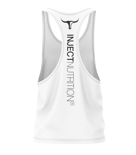 Inject Canotte Tank Top Bianco Torus Nero Unisex Palestra