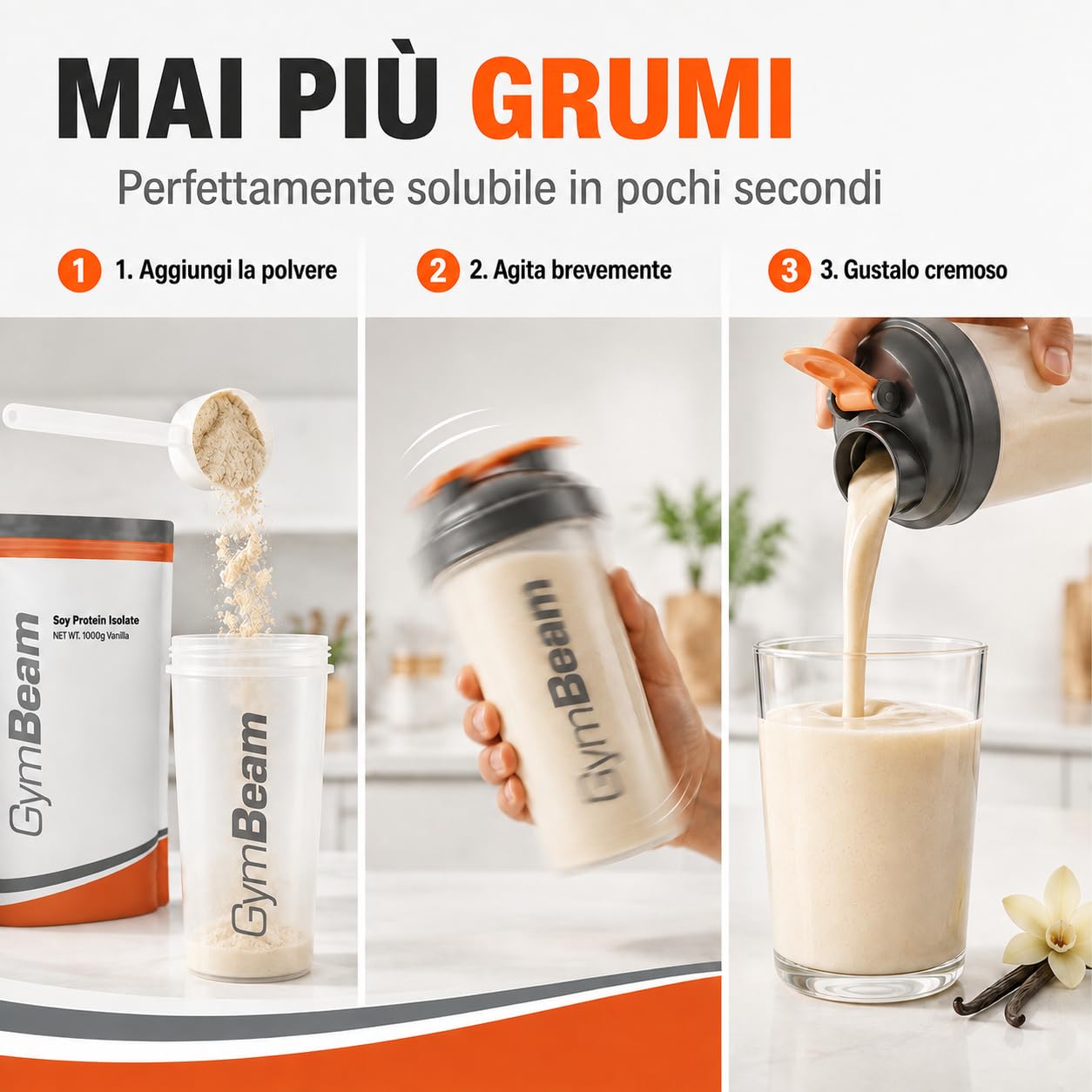 GymBeam Proteine Isolate Soia in Polvere 1000 g Cioccolato Vegane