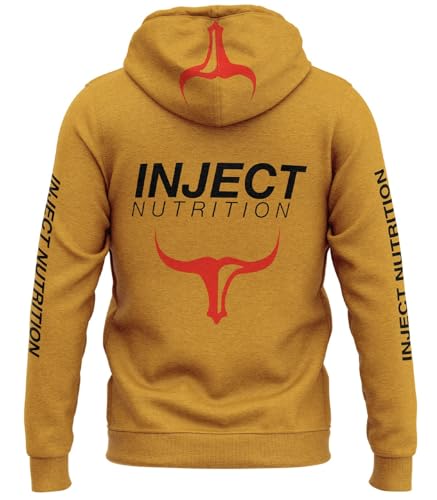 INJECT NUTRITION Felpe ZIP Felpa Cappuccio Zip Ocra Logo Toro