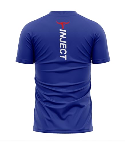 Inject Nutrition T-Shirt Performance maglietta manica raglan blu royal poliestere
