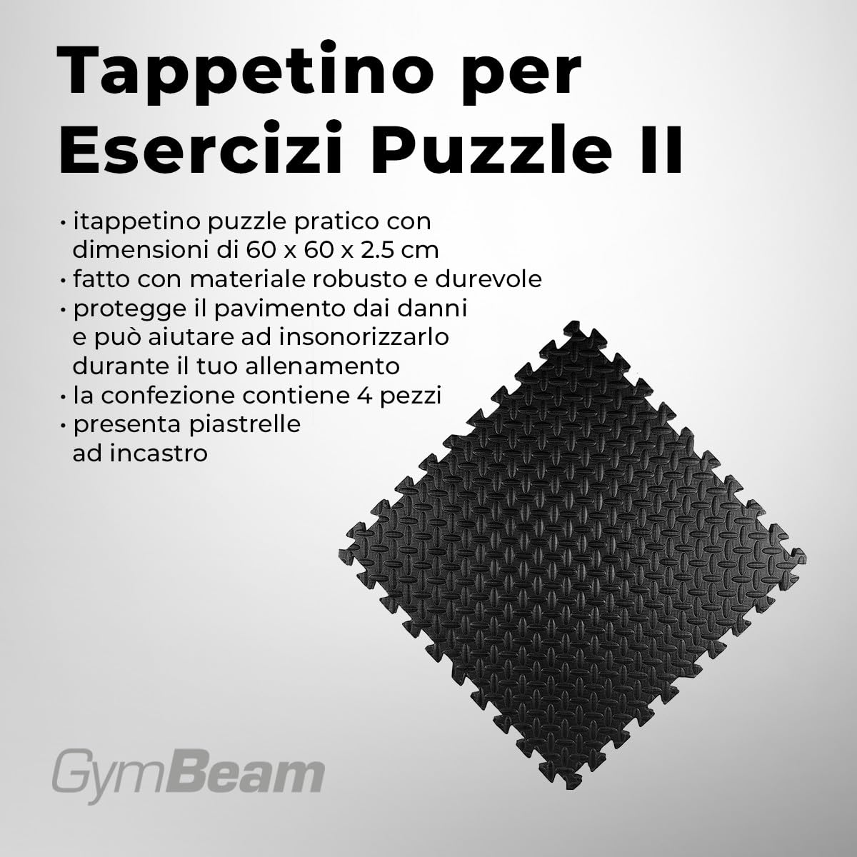 GymBeam Puzzle Mat Tappetino Palestra 18 Pezzi 30x30 cm