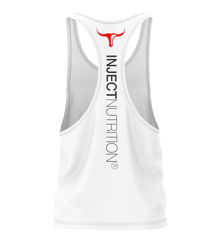 Inject Canotte Tank Top Bianco Torus Rosso Unisex Palestra