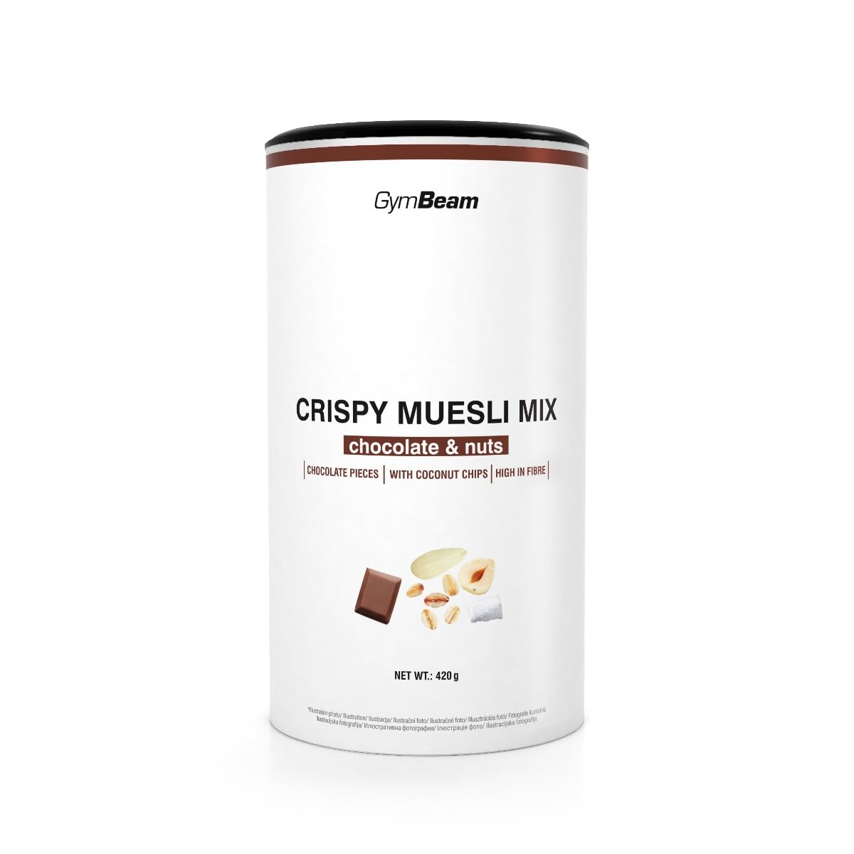 GymBeam Crispy Muesli Mix Cioccolato Bianco Frutta 420g