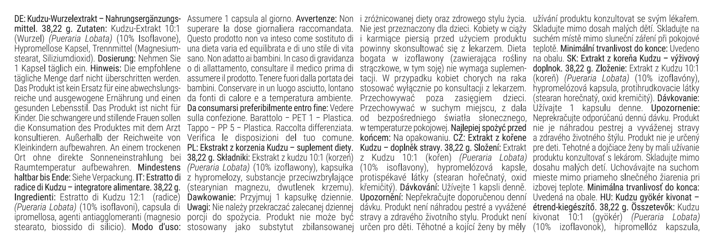 GymBeam Kudzu Estratto Integratore 60 Capsule Menopausa