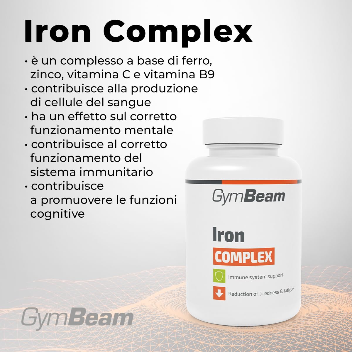 GymBeam Minerali Iron Complex Ferro 120cps Zinco Vitamina C