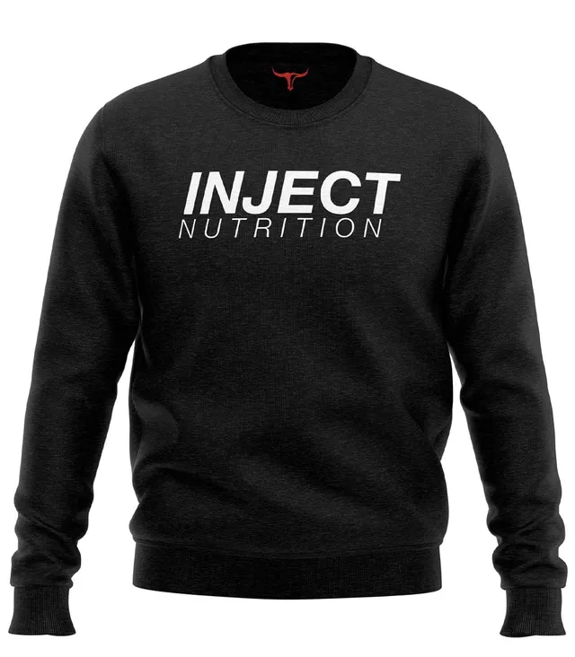INJECT NUTRITION Felpe Girocollo Nera Cotone 290 g/m2 Logo
